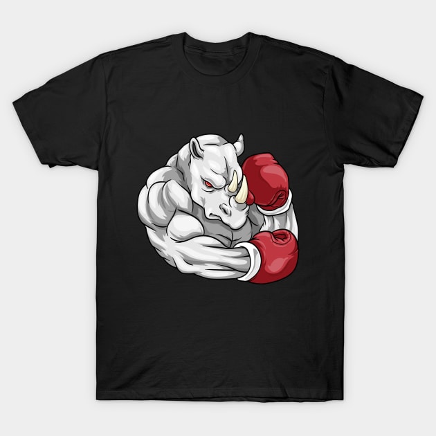 Funny rhino as a boxer T-Shirt by Markus Schnabel